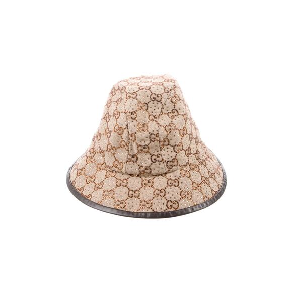 Gucci Beige GG Monogram Studded bucket hat L sz - Picture 2 of 15